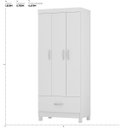 Ver imagem 2 de Guarda Roupa Solteiro 3 Portas e 1 Gaveta Prince - Branco