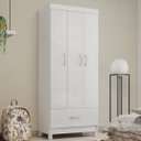 Ver imagem 1 de Guarda Roupa Solteiro 3 Portas e 1 Gaveta Prince - Branco