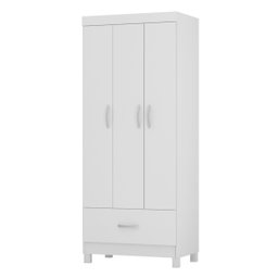 Guarda Roupa Solteiro 3 Portas e 1 Gaveta Prince - Branco - 8