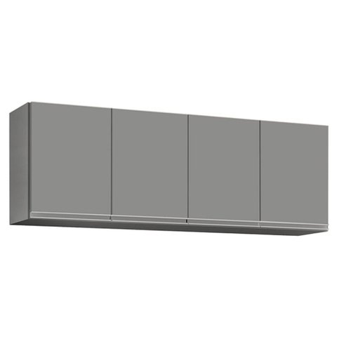 Armário de Cozinha Aéreo 160cm com 4 Portas Nevada Cinza - Lumil