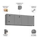 Ver imagem 5 de Armário de Cozinha Aéreo 160cm com 4 Portas Nevada Cinza - Lumil