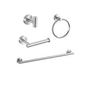 Kit Acessórios para Banheiro Aço Inox Acabamento Redondo Cromado 4 Peças