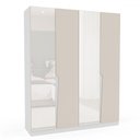 Ver imagem 2 de Guarda-roupa Casal Porto 4 Portas 4 Gavetas com Espelho Branco/creme - Politorno