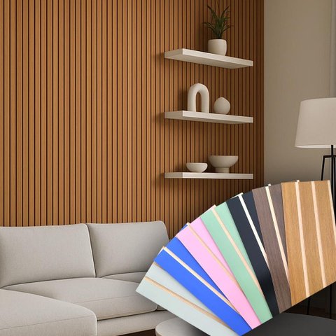 Kit 30 Unidades - Revestimento Ripado Placa Mdf Painel Decorativo 45 X 11 Cm: Preto