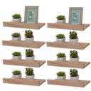 Ver imagem 2 de Kit 8 Prateleiras Porta Quadros 50 X 15cm Carvalho Suporte Invisível