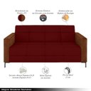 Ver imagem 3 de Sofá Living Decorativo Houston 2 Lugares 160cm Pés em Metal Veludo/ Pu Bordô/ Marrom G33 - Gran Belo