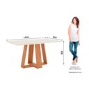 Ver imagem 5 de Conjunto: Mesa Sala Jantar Lins C/ Tampo Madeirado C/ Vidro 160x90cm e 6 Cadeiras Esther Nature/
