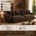 Ver imagem 7 de Sofá Retrátil 3 Lugares Veludo Armani 2,10 Mts Marrom