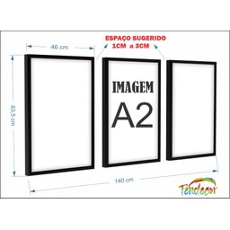 Quadros Decorativos para Sala quarto com Moldura Folhas Folhagens Azul e Amarelas - Marrom - 5