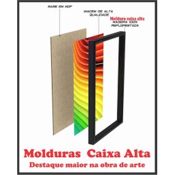Quadros Decorativos para Sala quarto com Moldura Folhas Folhagens Azul e Amarelas - Marrom - 4