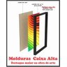 Quadros Decorativos para Sala quarto com Moldura Folhas Folhagens Azul e Amarelas - Marrom - 4