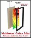 Ver imagem 4 de Quadros Decorativos para Sala quarto com Moldura Folhas Folhagens Azul e Amarelas - Marrom