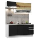 Ver imagem 3 de Armário de Cozinha Compacta 180cm Branco Preto Glamy Madesa 08