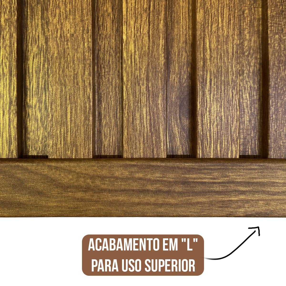 Acabamento L p/ Painel Interno Cor Nogueira (2,5cmx2,5cmx2,9m) Woopo - 4