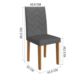 Conjunto Sala de Jantar Fidelitá Itália 110cm com 4 Cadeiras  - 9
