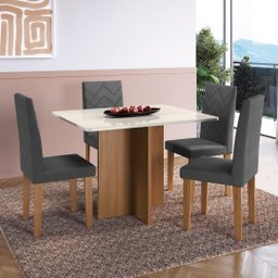 Conjunto Sala de Jantar Fidelitá Itália 110cm com 4 Cadeiras  - 1