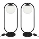 Ver imagem 1 de Kit 2 Abajur Luminaria de Mesa de Luxo Aro Orby Preto