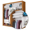 Ver imagem 6 de Guarda-Roupa Casal com Espelhos 3 Portas de Correr e 4 Gavetas 186cm Multimóveis CR35570 Madeirado