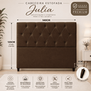 Ver imagem 2 de Cabeceira Casal para Cama Box Julia 140 cm Estofada em Veludo Premium