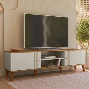 Rack Denver 1,80cm Off White Nature Peternella Móveis