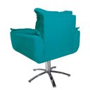 Ver imagem 4 de Poltrona Decorativa Opalla Pés Giratório Metal Suede Azul Turquesa - DS Estofados