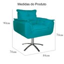 Ver imagem 5 de Poltrona Decorativa Opalla Pés Giratório Metal Suede Azul Turquesa - DS Estofados