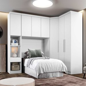 Guarda Roupa Modulado Solteiro Safira 007 em Mdf com 7 Portas e 4 Gavetas