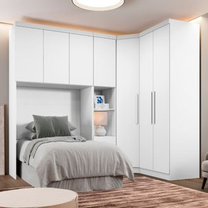 Guarda Roupa Modulado Solteiro Safira 007 em Mdf com 7 Portas e 4 Gavetas