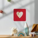 Ver imagem 2 de Espelho Infantil Cores Divertidas Formatos Encantadores Quarto Bebê 25x25cm Coração Vermelho