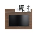Ver imagem 1 de Painel Simon para TV 55 Polegadas com Prateleira Nogueira Real/ Off White para Sala Recepção