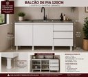 Ver imagem 5 de Balcão de Pia Cozinha 120cm 2 Portas 3 Gavetas Branco com Pé