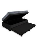 Ver imagem 4 de Cama Box Baú e Auxiliar Solteiro Preta + Colchão Ortopédico D33 Ortobom Iso 100 88x188x60cm