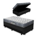 Ver imagem 1 de Cama Box Baú e Auxiliar Solteiro Preta + Colchão Ortopédico D33 Ortobom Iso 100 88x188x60cm