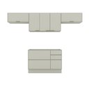 Ver imagem 2 de Cozinha Compacta 4 Peças 100% MDF com 3 Aéreos Basculantes Fineze
