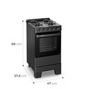 Ver imagem 2 de Fogão a Gás Esmaltec Ideal Super Glass 4 Bocas 50L Bivolt Preto Mesa de Vidro Acendimento Automá