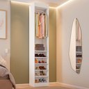 Ver imagem 1 de Closet Solteiro Modulado Andorra 5 Prateleiras Branco - Pnr Móveis