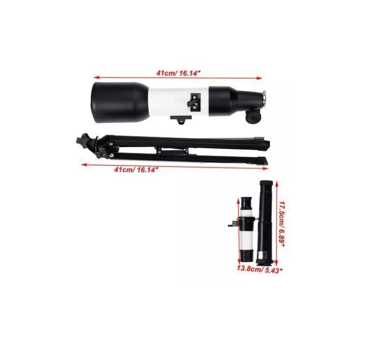 Telescópio Astronômico Refrativo 60mm 360mm 90x com Tripé - 4