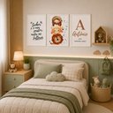 Ver imagem 2 de Kit Quadros Infantil com Nome - Jesus Pastor:40x60/Moldura Branca