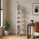 Ver imagem 2 de Estante Multiuso Organizador Livreiro Estilo Industrial 180x40 Branco Imbuia