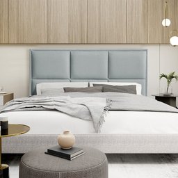 Cabeceira Estofada Elegance 195cm em Linho Cinza - 1