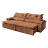 Sofá 4 Lugares Retrátil e Reclinável Agatha Tecido Suede 240cm Cor Caramelo - 1