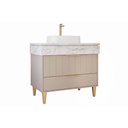 Ver imagem 2 de Gabinete Banheiro Riviera c/Cuba 90cm Capuccino/Calacata MGM