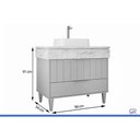 Ver imagem 3 de Gabinete Banheiro Riviera c/Cuba 90cm Capuccino/Calacata MGM