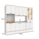 Ver imagem 2 de Cozinha Completa Aspen 13 Portas 5 Gavetas com Vidro CA03ST Branco/Cinamomo - Fellicci