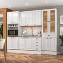 Ver imagem 3 de Cozinha Completa Aspen 13 Portas 5 Gavetas com Vidro CA03ST Branco/Cinamomo - Fellicci