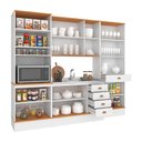 Ver imagem 4 de Cozinha Completa Aspen 13 Portas 5 Gavetas com Vidro CA03ST Branco/Cinamomo - Fellicci