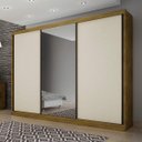 Ver imagem 1 de Guarda-Roupa Casal com Espelho 3 Portas 8 Gavetas Spazzio Espresso Móveis