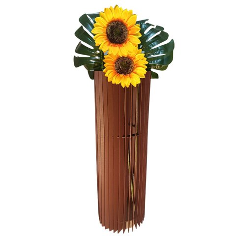 Vaso de Chão Decorativo Grande Torre -:marrom/70x20cm