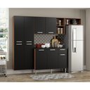 Ver imagem 2 de Armário de Cozinha Compacta com Balcão Pequim Sun Multimóveis V3000 Carvalho Avelã/preto