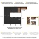Ver imagem 5 de Armário de Cozinha Compacta com Balcão Pequim Sun Multimóveis V3000 Carvalho Avelã/preto